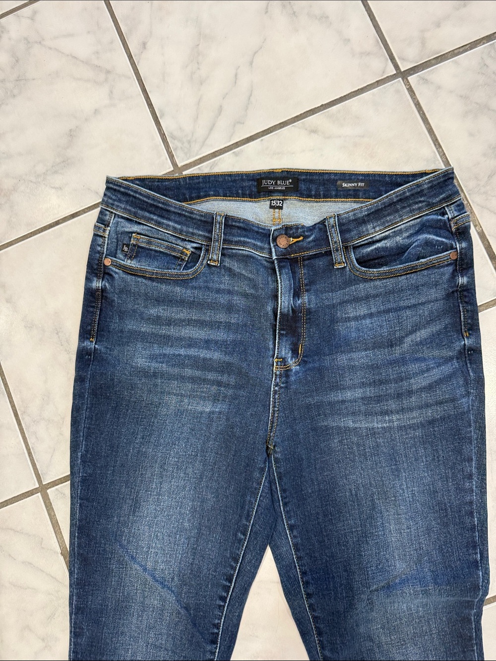 Judy Blue Indigo Skinny Stretch Jeans - Picture 2 of 4